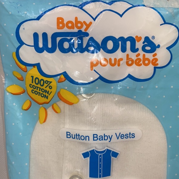 Vintage 2 Baby Watson’s Undershirts Button Vests White 18 Months New in Package - Picture 2 of 11